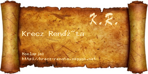 Krecz Renáta névjegykártya