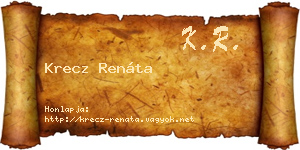 Krecz Renáta névjegykártya